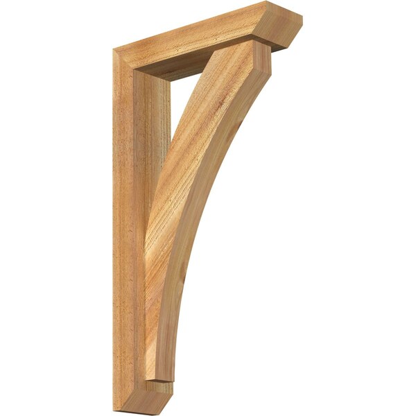 Ekena Millwork Thorton Slat Rough Sawn Bracket w/ Offset Brace, Western Red Cedar, 4"W x 14"D x 26"H BKT0402X14X26THR06RWR - main